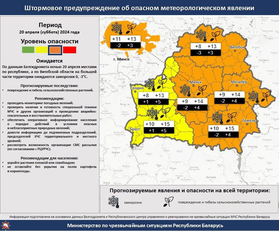 Штормовое предупреждение! Завтра в Витебской области сохранятся неблагоприятные погодные условия