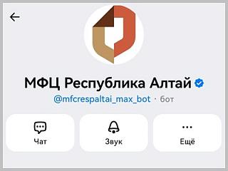 В мессенджере МАХ запущен официальный Чат-бот МФЦ Республики Алтай