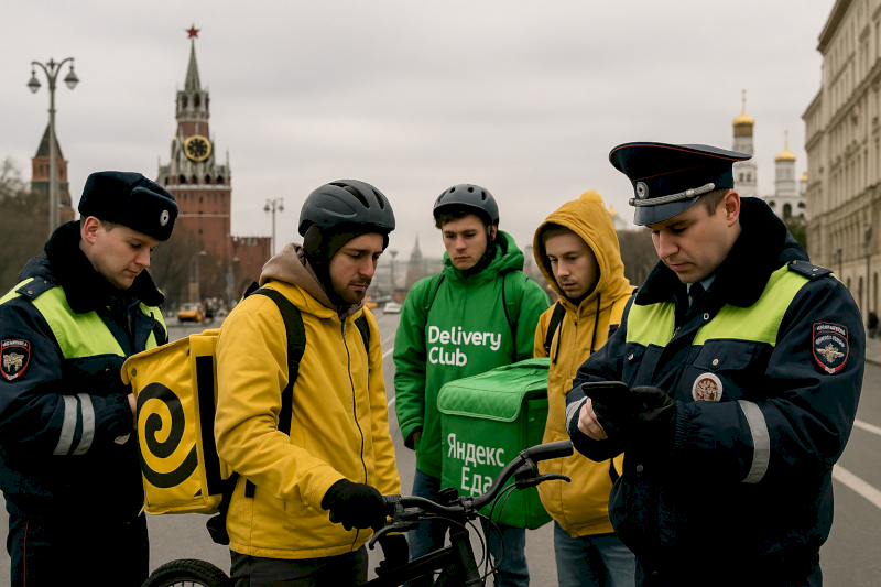 Дептранс Москвы обнародовал итоги рейдов по борьбе с нарушениями среди курьеров